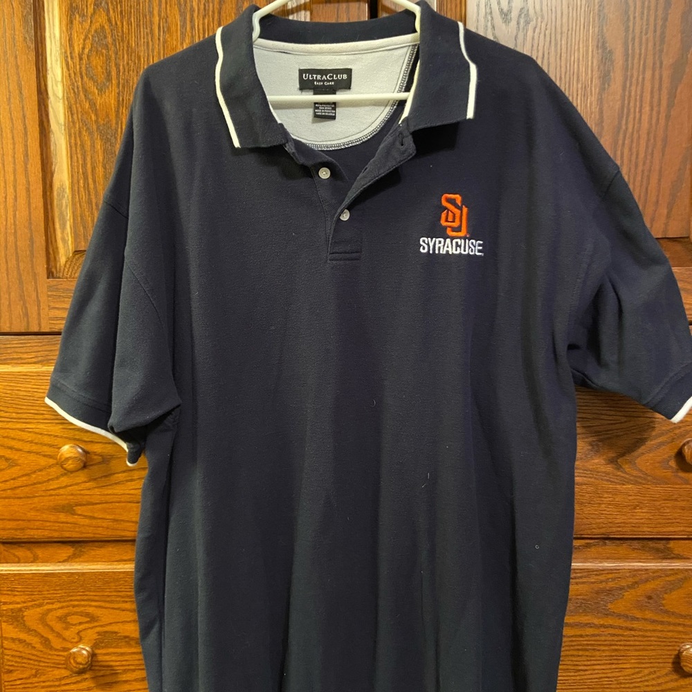 XL quarter button up Syracuse navy blue polo shirt